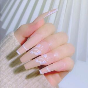 Coffin/Ballerina Shaped Press-On Nails
